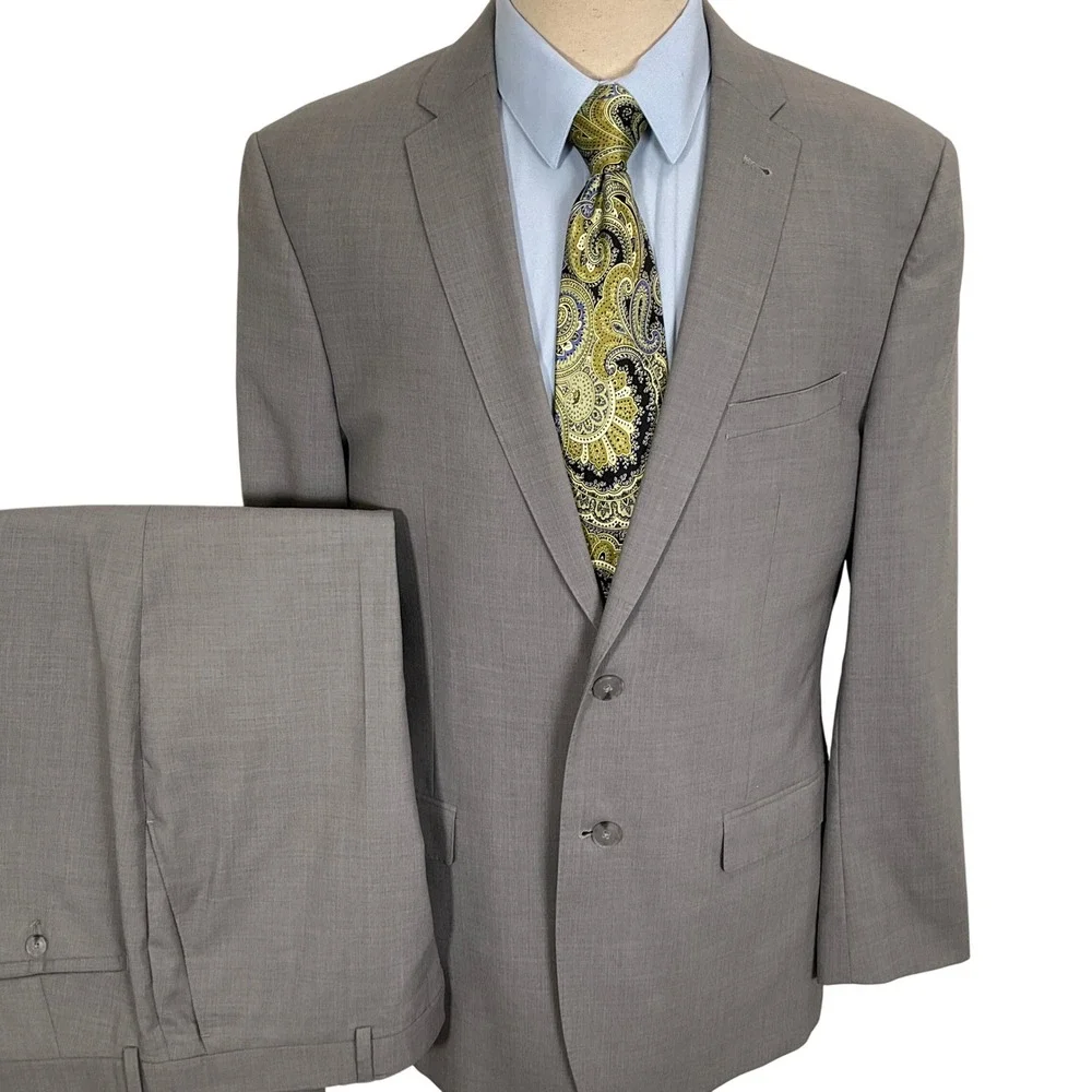Joseph Jos A Bank Suit Mens 43L 34W 31L‎ Gray Slim Fit Neutral Classic Wool